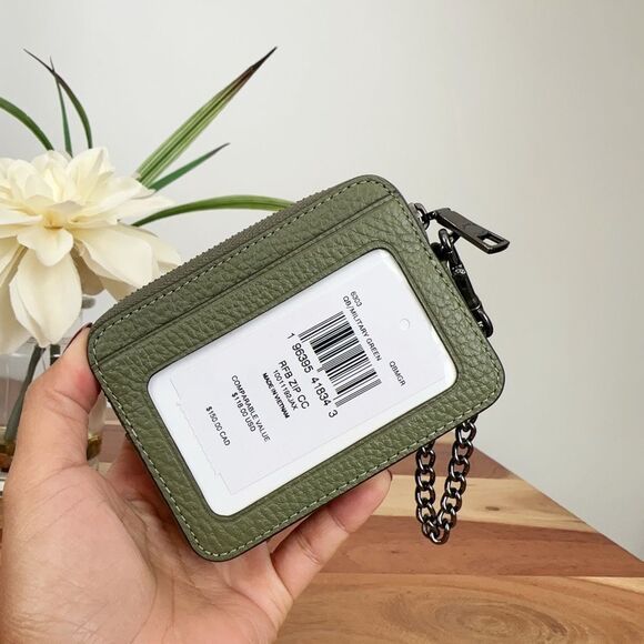 NWT Coach Leather Zip Card Case - Picture 4 of 6